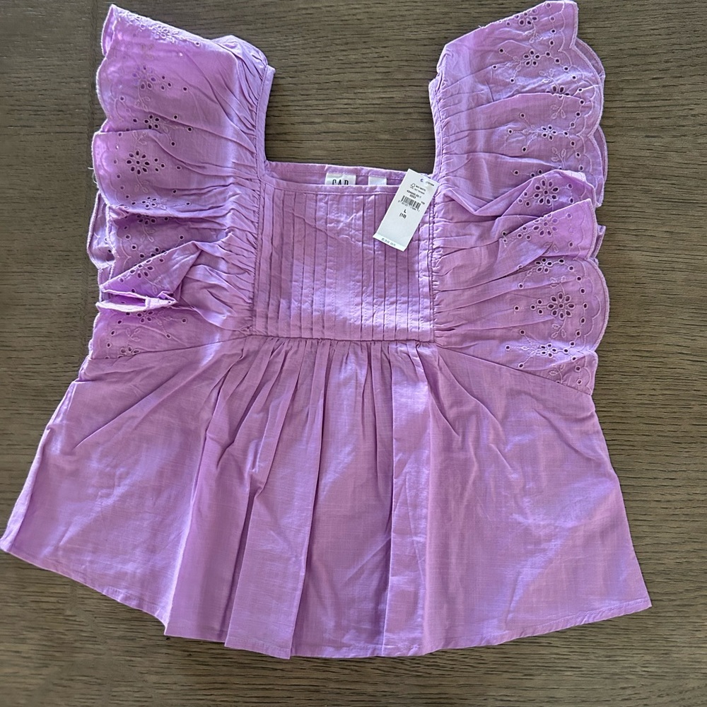 NWT Girls Gap Lilac Flutter sleeve top
